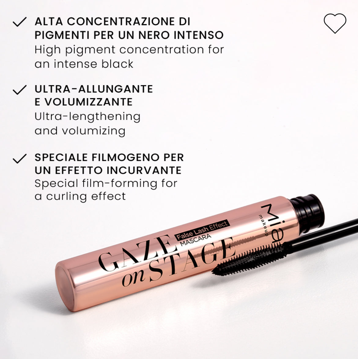 GAZE ON STAGE • Mascara 3d effetto CIGLIA FINTE